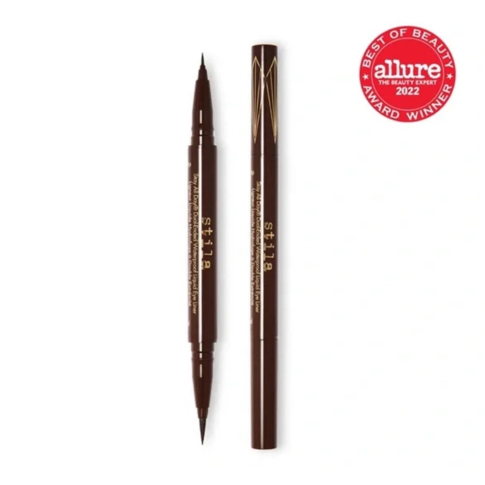 Stila Dual-Ended Liquid Eyeliner Pen — Brown Waterproof New in Box